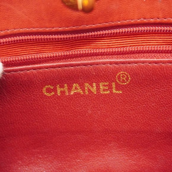 Chanel Matelasse Chain Shoulder Bag, Lambskin, Red, Women's - Picture 5 of 16